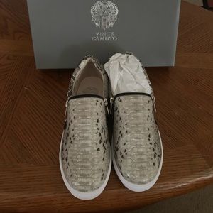 Vince Camuto Snake skin print slip on sneakers
